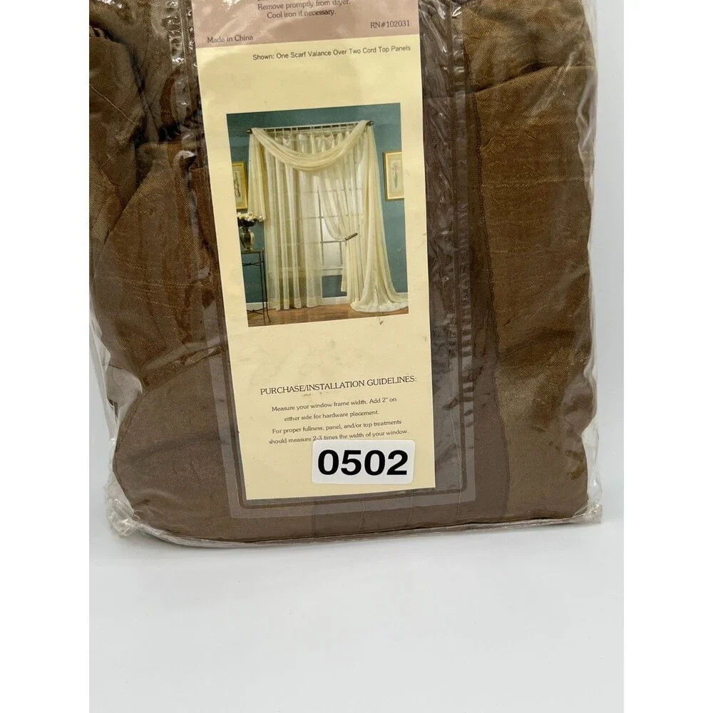 Aurora Crushed Stripe Voile Curtain Panel Brown 54x84 Linen N Things NIP